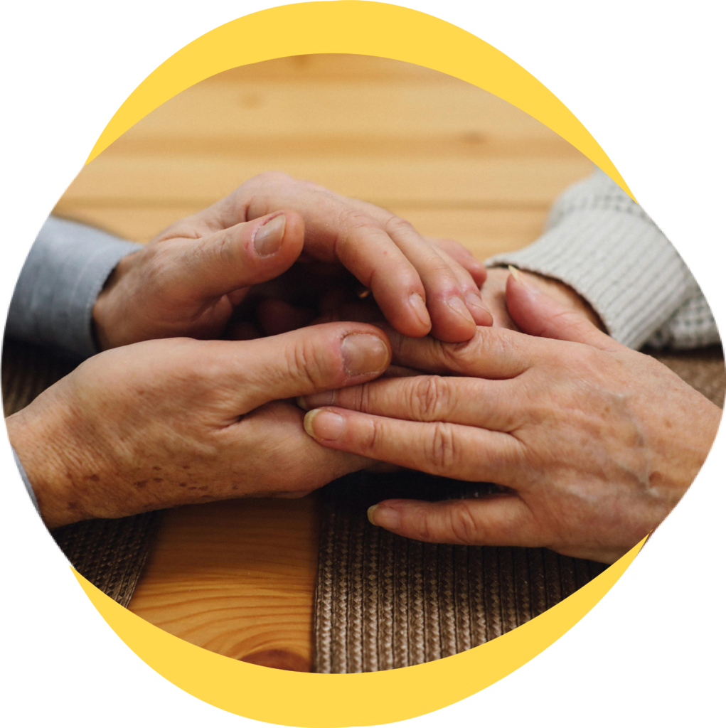 two people holding hands